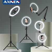 Selfie lampa pierścieniowa fotografia Led krawędzi lampa z uchwyt na telefon wsparcie stojak trójnóg z lampką na żywo streamingu Video 1